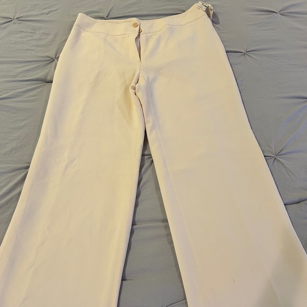 Giorgio Armani Cream Wide-Leg Trousers
